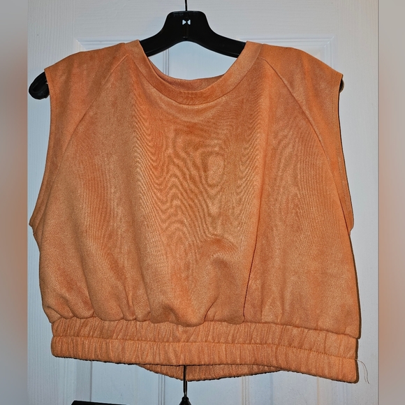 NWOT Faux Suede Co-Ord Crop Top Split Skirt Set Large - Picture 2 of 9